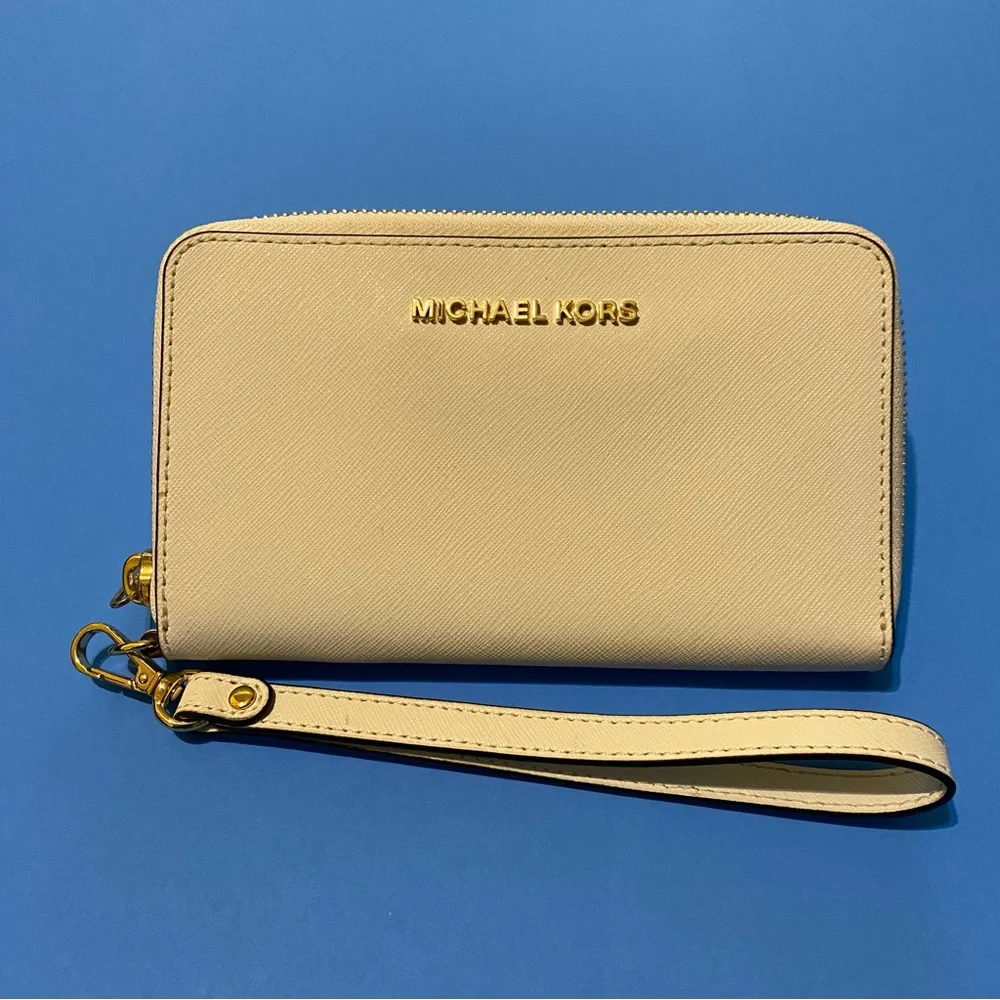 Michael Kors white & gold wallet